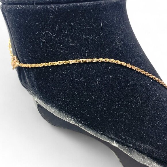 Vintage Necklace Gold Tone Chain & 3 Enamel & Gold Leaf Pendants 31" - Picture 3 of 7